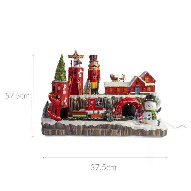 Sat de Crăciun, scenă de Crăciun cu fabrica de cadouri