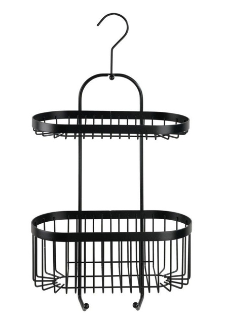 Raft de baie fixat pe perete Classic-Plus, 2 nivele + 2 cârlige, Wenko