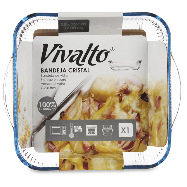 Tava de copt pentru o persoana, sticla canelata