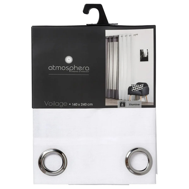 Perdă de fereastră, albă, 140 x 240 cm