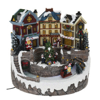 Sat de Craciun cu elemente mobile, LED, 25 cm,