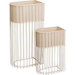 Set de 2 suporturi de flori metalice SOFT FORM, nisipiu