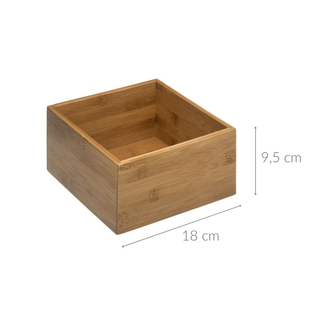 Organizator din bambus pentru cosmetice, 18 x 18 cm