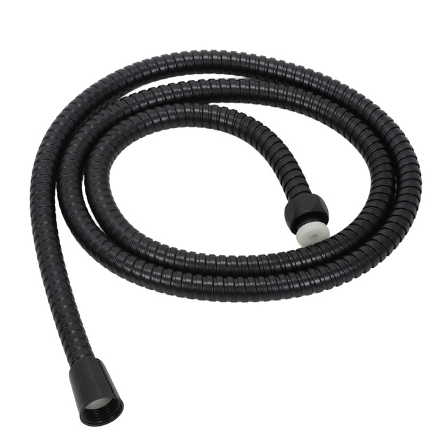 Furtun pentru dus, negru, inox, 150 cm, 1/2