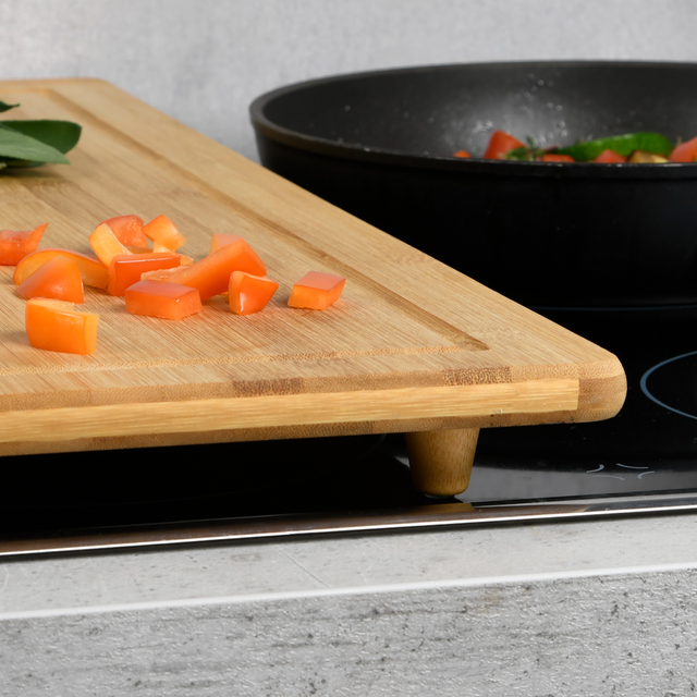 Placă de protecție pentru aragaz din bambus, 56 x 50 cm