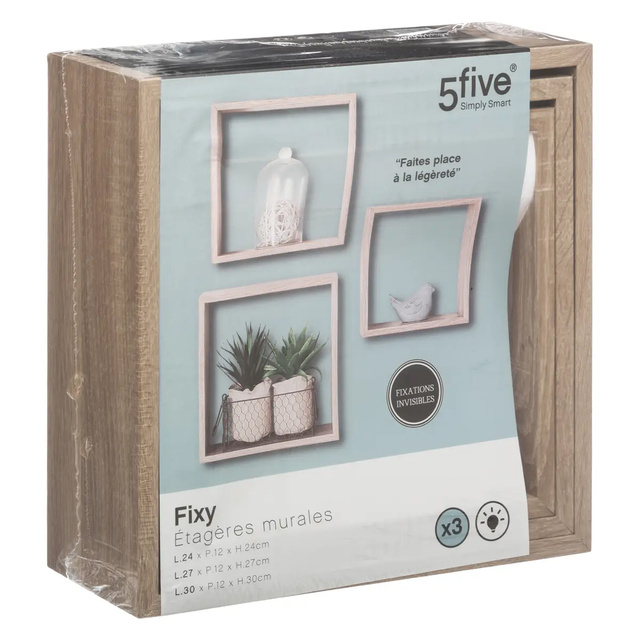 Un set de trei rafturi decorative de perete CUBE L