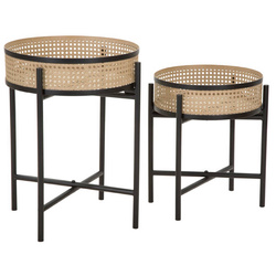 Set de măsuțe de cafea din metal FUJI, model vienez din împletitură