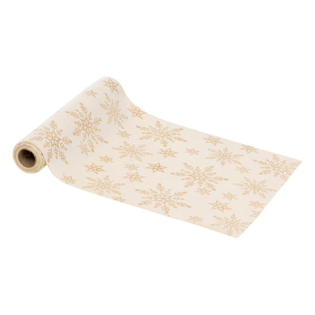 Traversa de masa cu fulgi de zapada cu sclipici, 28 x 300 cm