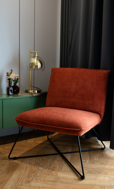 Scaun din catifea Moana, 83 x 75,5 x 64 cm