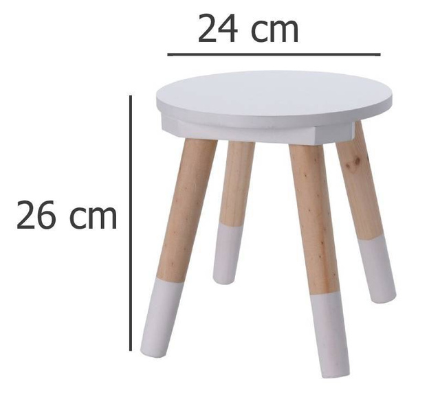 Scaun pentru copii din lemn - alb
