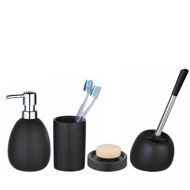 Perie WC cu suport POLARIS MATT, Negru, Wenko