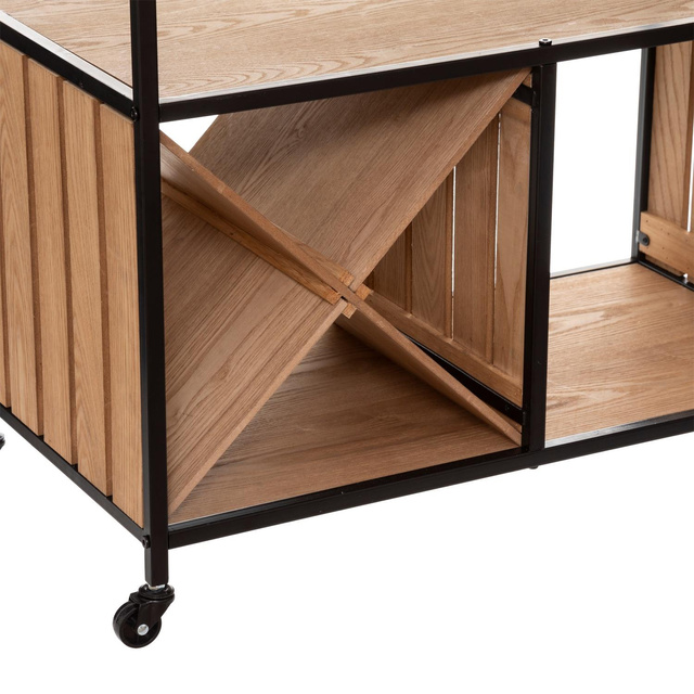 Carucior cu roti Bakos, blat si laterale din lemn de brad, 85 x 39 x 87 cm