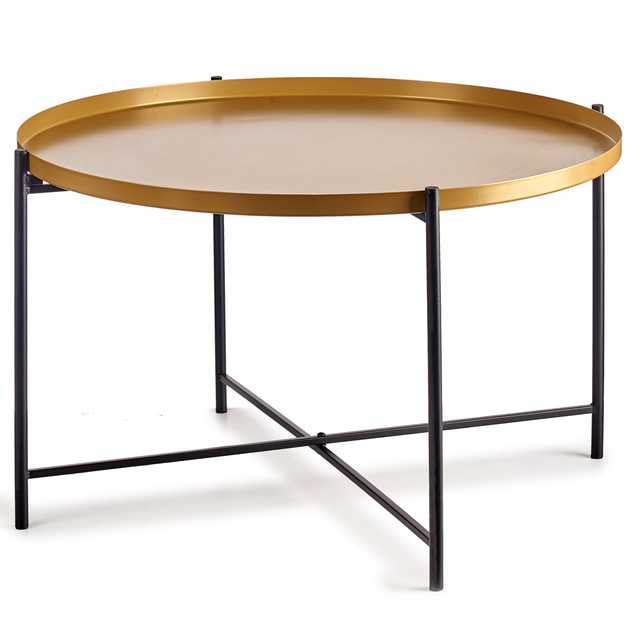 Masuta de cafea joasa cu blat auriu, 76,5 cm