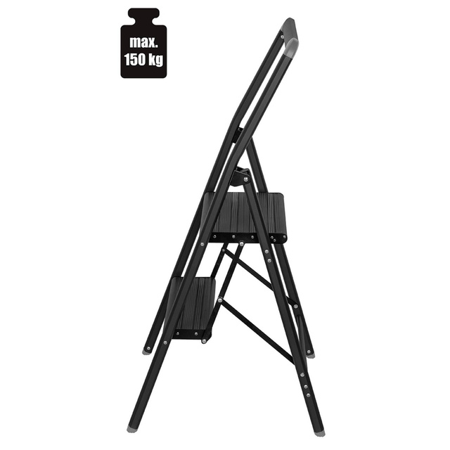 Scara pliabila, 2 trepte, Negru, WENKO