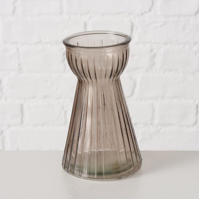 Vaza din sticla
Hyacintha,
sticla canelata,
15 cm, maro inchis