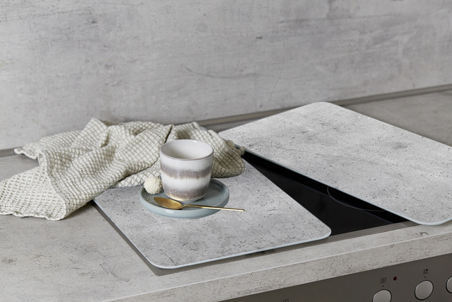 Plite de sticla pentru aragaz, 2 bucati, Beton, WENKO