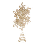 Vârf pentru brad, fulg de zăpadă cu sclipici, metal, 20 cm