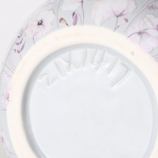 Vaza ceramica cu flori pictate, SARAH, 17 cm