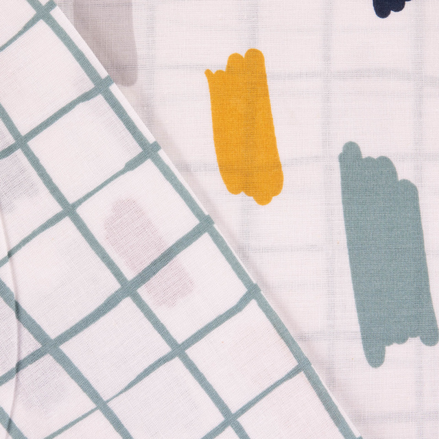 Lenjerie de pat din bumbac COLORFUL DOTS, reversibila