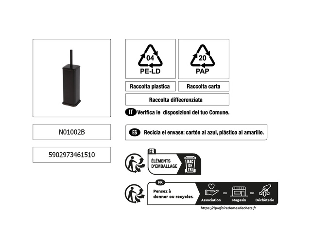 Perie de toaletă din metal BALVO