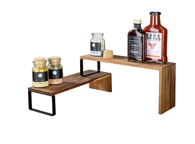 Raft bucatarie coltar, lemn de salcam, Vali, WENKO