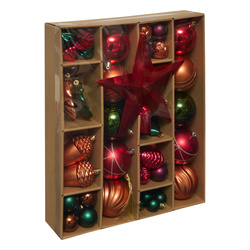 Set de globuri și decorațiuni de Crăciun, 60 de bucăți