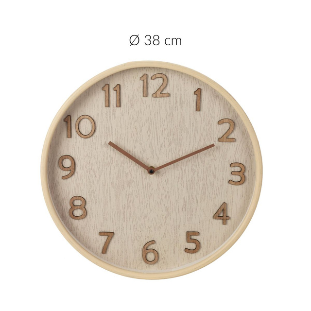 Ceas de perete aspect lemn, 38 x 5 cm