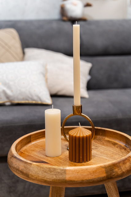 Lumânare în dungi DEMI, Ø 5 cm