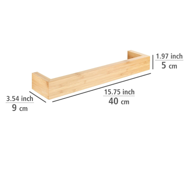 Suport pentru prosoape BAMBOO, bambus, maro deschis, 40 x 9 x 5 cm, WENKO