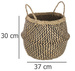 Coș decorativ din răchită și iarbă de mare, Ø 37 x 30 cm