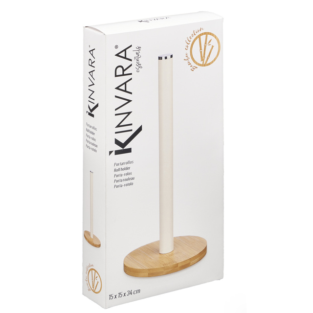 Suport pentru prosoape de hârtie cu bază din bambus, 34 cm