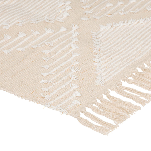 Covor bej Cot Sand, bumbac, boho, 60 x 90 cm