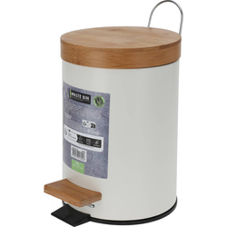 Cos de baie cu capac din bambus, 3l