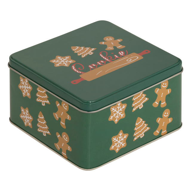 Containere metalice pentru biscuiți, 3 bucăți, verde