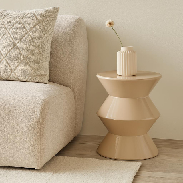 Masa coloană GISA, metalică, Ø 31 cm, natură nisip de deșert