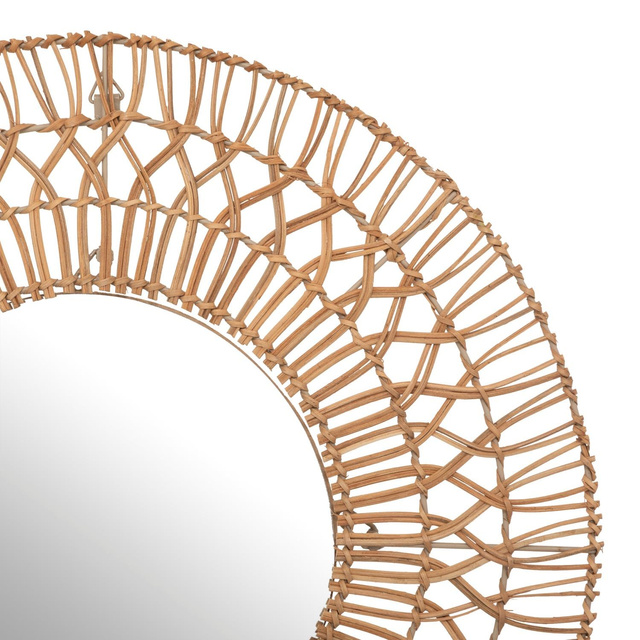 Oglinda rotunda Milou, cadru de ratan, Ø 58 cm