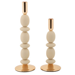 Set de 2 suporturi pentru lumânări SHUTTLE cu design modern, înălțimi 25 cm & 33 cm