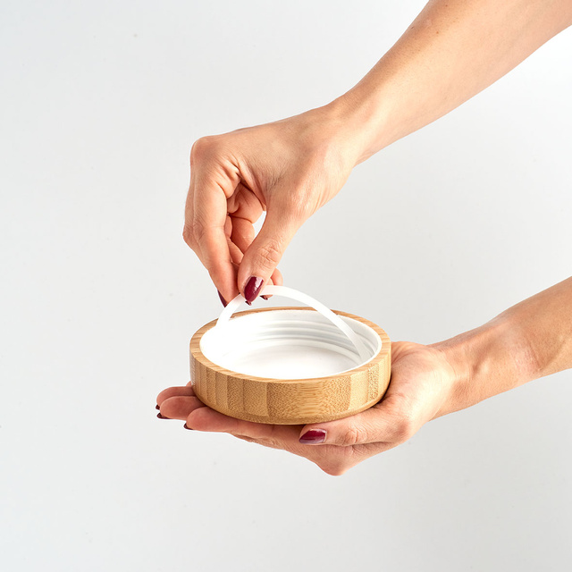 Borcan de sticla cu capac etans din bambus, 1600 ml