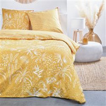 Set lenjerie de pat din bumbac Tropical Vibe, reversibila, 220 x 240 cm