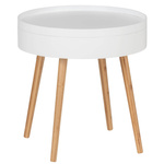 Masa de cafea FINJA, bambus, rotunda, alba, Wenko