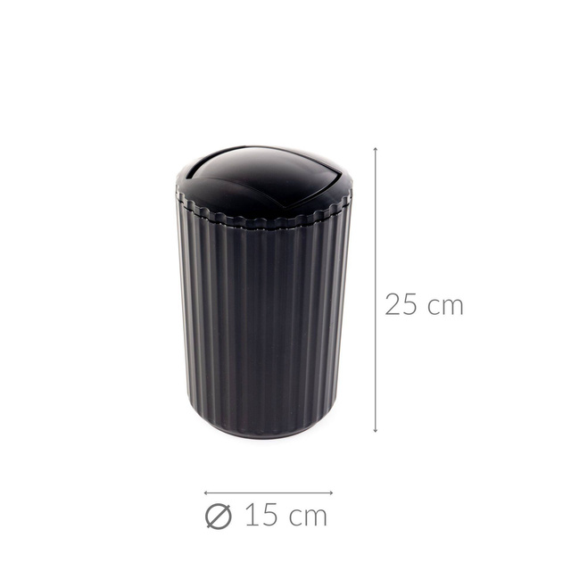 Coș de gunoi pentru baie, Swing Bin Allstar, culoare neagră, 3l