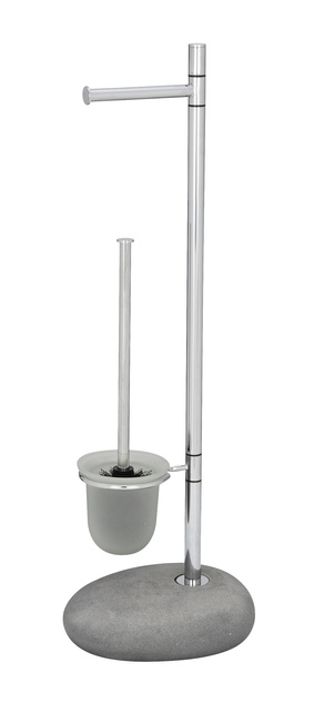 Suport pentru hârtie igienică și perie de toaletă, PEBBLE STONE - 2 în 1, WENKO