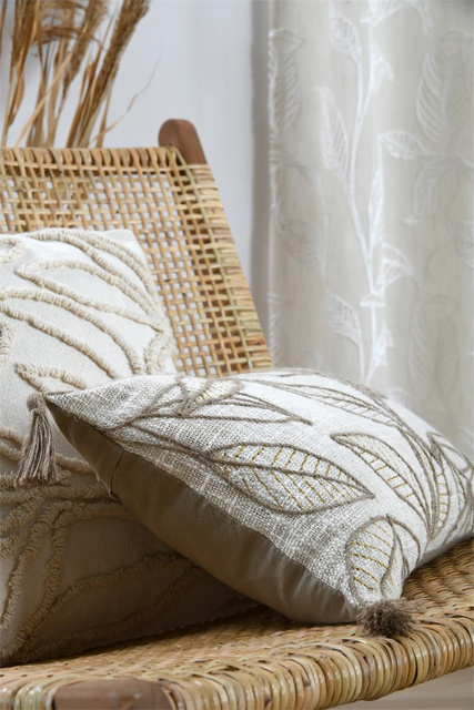 Pernă decorativă HEMERA cu franjuri, 50 x 30 cm