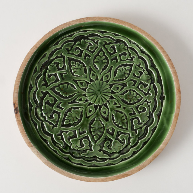 Farfurie decorativa cu model GRELO canelat, Ø 30 cm