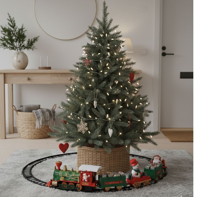 Trenuleț de Crăciun sub brad, 698 cm, 39 de elemente
