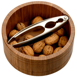 Bol din bambus de culoare inchisa cu spargator de nuci, Ø 16,6 cm