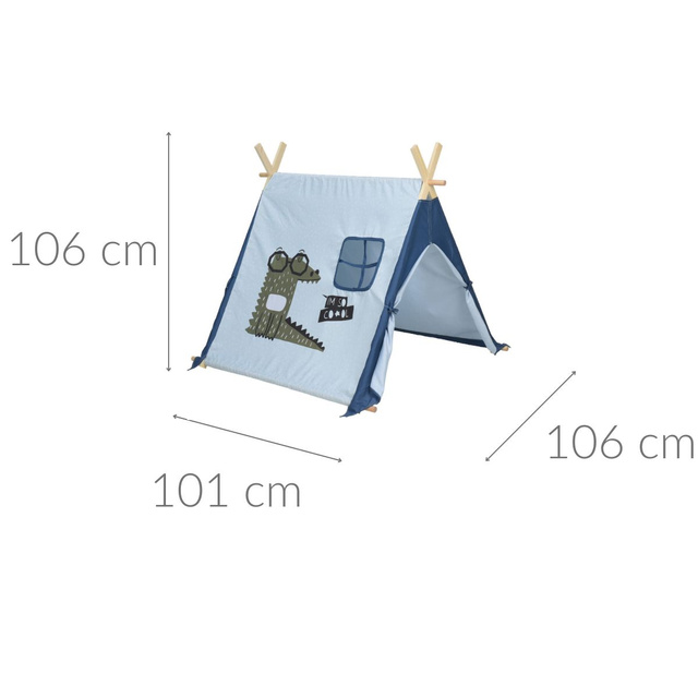 Cort pentru copii cu fereastra si cadru din lemn, 101 x 106 x 106 cm