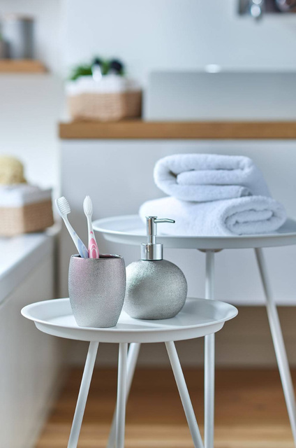 Dispenser de săpun GLITTER, ZELLER, argintiu