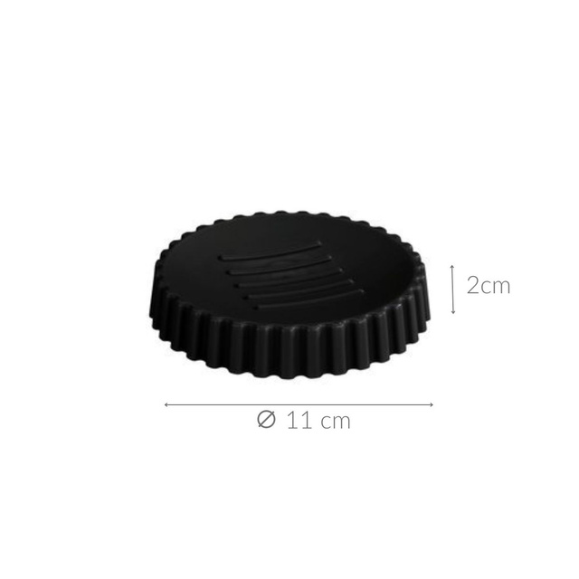 Săvoniera rotunda Minas, plastic, neagră, Ø 11 cm