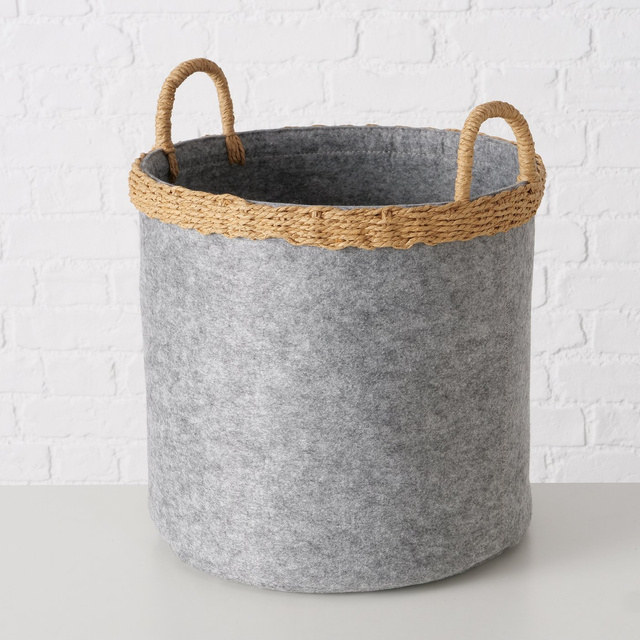 Set 2 cosuri depozitare Nilo, fetru, rotunde